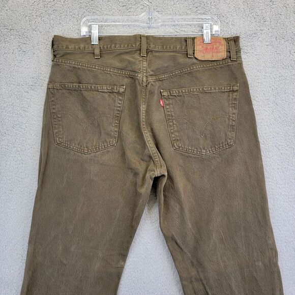 Vintage Levi 501 Jeans‎ Men's 36x30 Green Button Classic Straight Leg 40x32 Tag - Picture 5 of 11